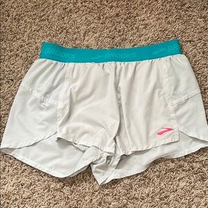 Brooks Running Shorts with Teal Waistband